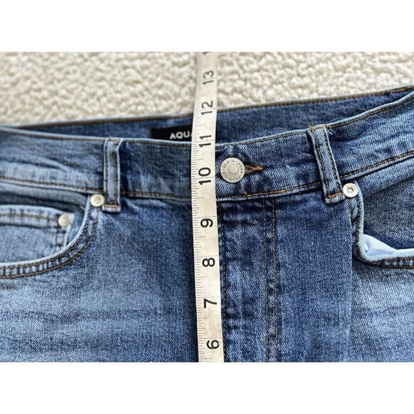 AQUA High Rise Slim Leg THE STELLA in Dakota Blue Denim Jeans Size 27 - Picture 12 of 14